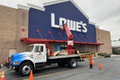 Installing business signs in Bethlehem, PA, for Lowe's