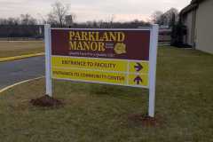 Parkland Manor monument sign